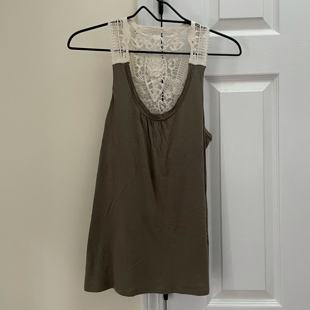 Banana Republic Olive/Crochet Top